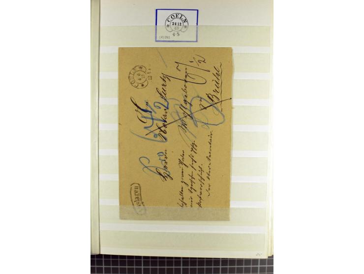 HUFEISENSTEMPEL: 1865/76, Berlin bis Zabern, sehr schöne und umfangreiche Sammlung auf losen Marken und vielen Briefen, dabei