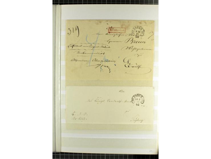 HUFEISENSTEMPEL: 1865/76, Berlin bis Zabern, sehr schöne und umfangreiche Sammlung auf losen Marken und vielen Briefen, dabei