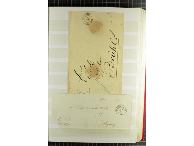 HUFEISENSTEMPEL: 1865/76, Berlin bis Zabern, sehr schöne und umfangreiche Sammlung auf losen Marken und vielen Briefen, dabei