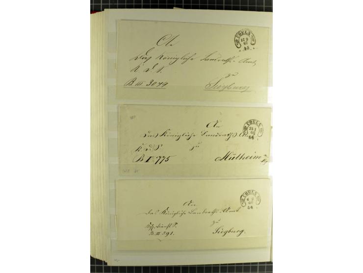 HUFEISENSTEMPEL: 1865/76, Berlin bis Zabern, sehr schöne und umfangreiche Sammlung auf losen Marken und vielen Briefen, dabei