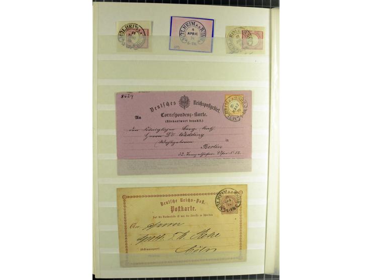 HUFEISENSTEMPEL: 1865/76, Berlin bis Zabern, sehr schöne und umfangreiche Sammlung auf losen Marken und vielen Briefen, dabei