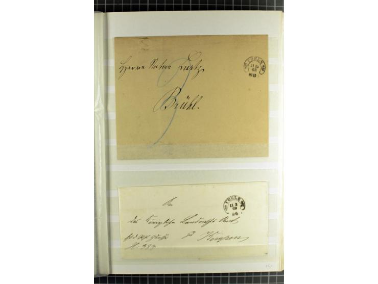 HUFEISENSTEMPEL: 1865/76, Berlin bis Zabern, sehr schöne und umfangreiche Sammlung auf losen Marken und vielen Briefen, dabei
