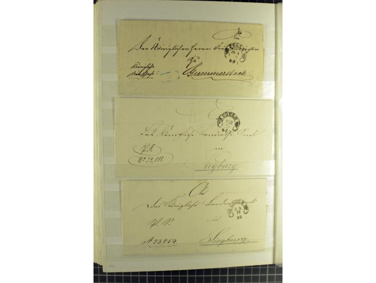 HUFEISENSTEMPEL: 1865/76, Berlin bis Zabern, sehr schöne und umfangreiche Sammlung auf losen Marken und vielen Briefen, dabei