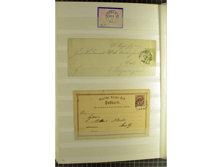 HUFEISENSTEMPEL: 1865/76, Berlin bis Zabern, sehr schöne und umfangreiche Sammlung auf losen Marken und vielen Briefen, dabei