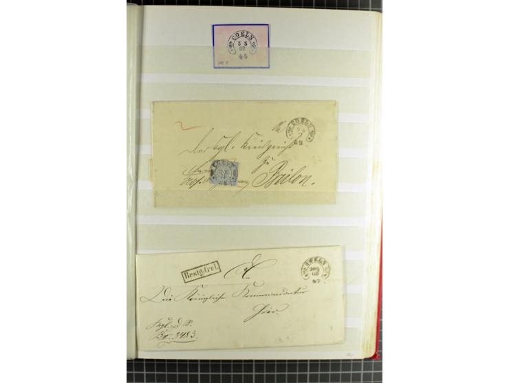 HUFEISENSTEMPEL: 1865/76, Berlin bis Zabern, sehr schöne und umfangreiche Sammlung auf losen Marken und vielen Briefen, dabei