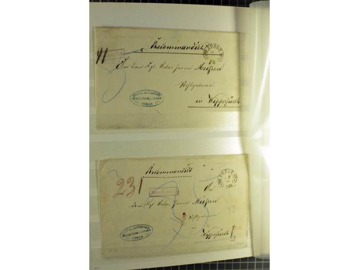 HUFEISENSTEMPEL: 1865/76, Berlin bis Zabern, sehr schöne und umfangreiche Sammlung auf losen Marken und vielen Briefen, dabei
