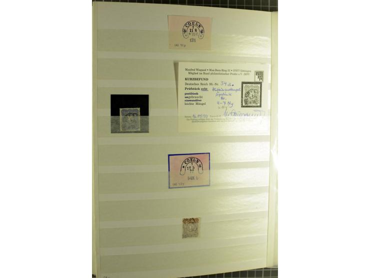 HUFEISENSTEMPEL: 1865/76, Berlin bis Zabern, sehr schöne und umfangreiche Sammlung auf losen Marken und vielen Briefen, dabei