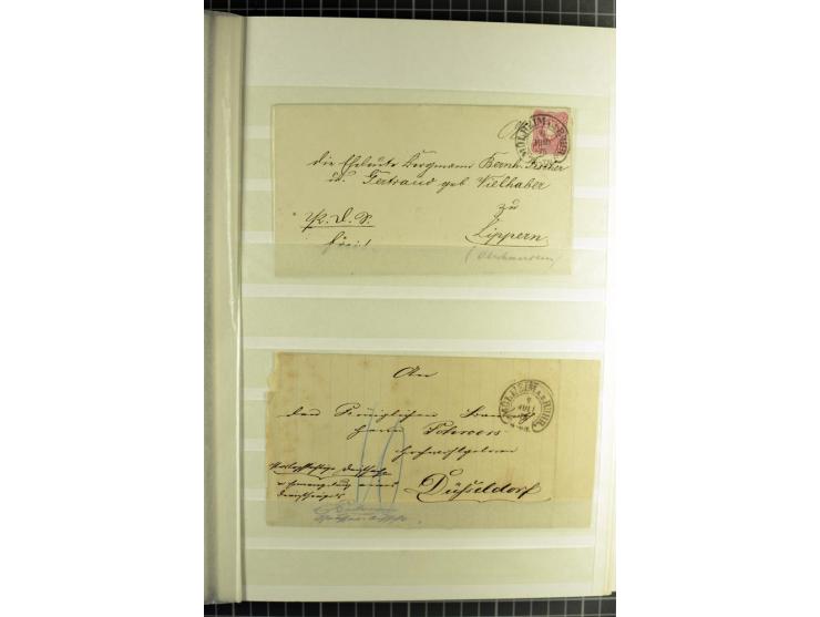 HUFEISENSTEMPEL: 1865/76, Berlin bis Zabern, sehr schöne und umfangreiche Sammlung auf losen Marken und vielen Briefen, dabei