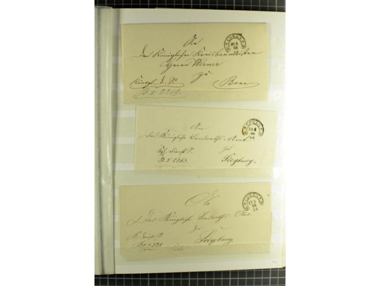 HUFEISENSTEMPEL: 1865/76, Berlin bis Zabern, sehr schöne und umfangreiche Sammlung auf losen Marken und vielen Briefen, dabei
