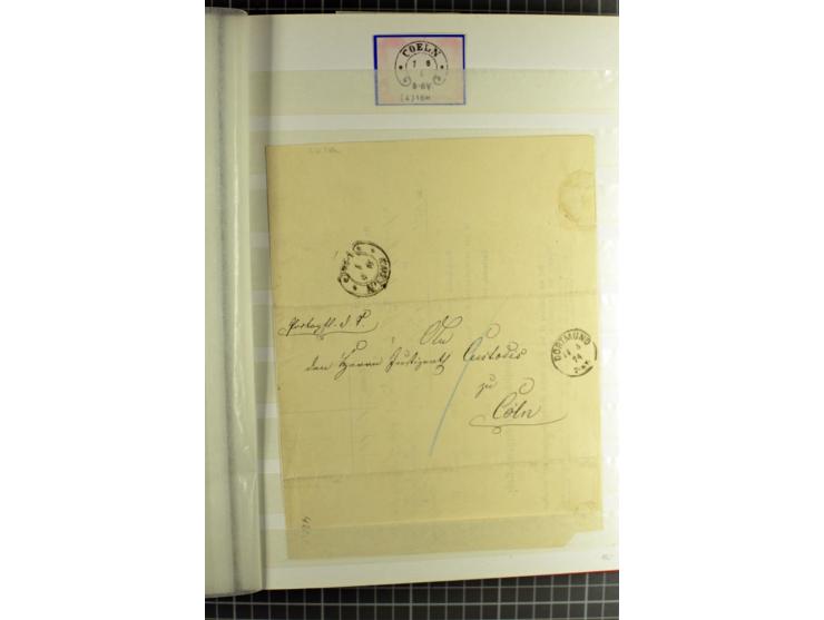 HUFEISENSTEMPEL: 1865/76, Berlin bis Zabern, sehr schöne und umfangreiche Sammlung auf losen Marken und vielen Briefen, dabei