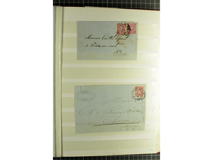 HUFEISENSTEMPEL: 1865/76, Berlin bis Zabern, sehr schöne und umfangreiche Sammlung auf losen Marken und vielen Briefen, dabei