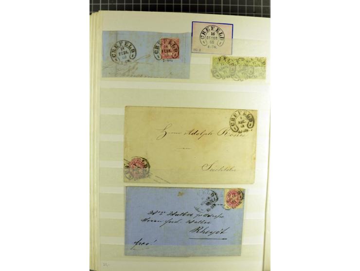 HUFEISENSTEMPEL: 1865/76, Berlin bis Zabern, sehr schöne und umfangreiche Sammlung auf losen Marken und vielen Briefen, dabei