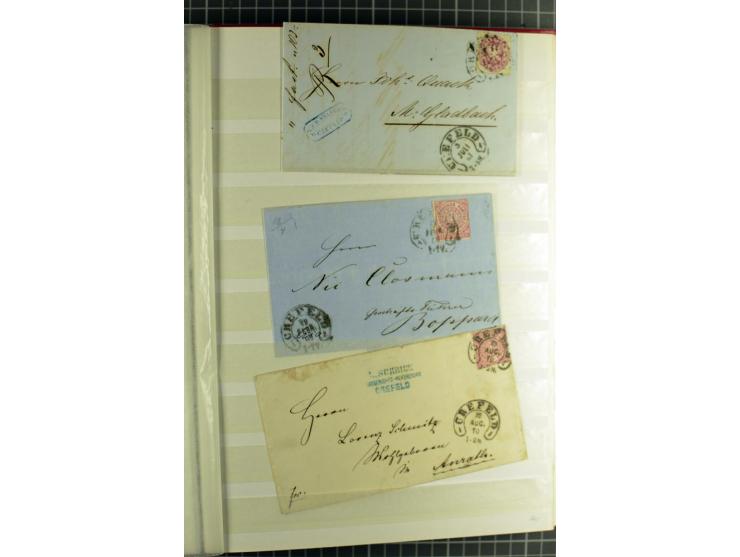 HUFEISENSTEMPEL: 1865/76, Berlin bis Zabern, sehr schöne und umfangreiche Sammlung auf losen Marken und vielen Briefen, dabei