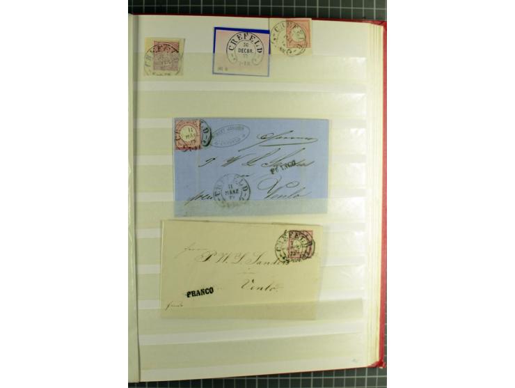 HUFEISENSTEMPEL: 1865/76, Berlin bis Zabern, sehr schöne und umfangreiche Sammlung auf losen Marken und vielen Briefen, dabei