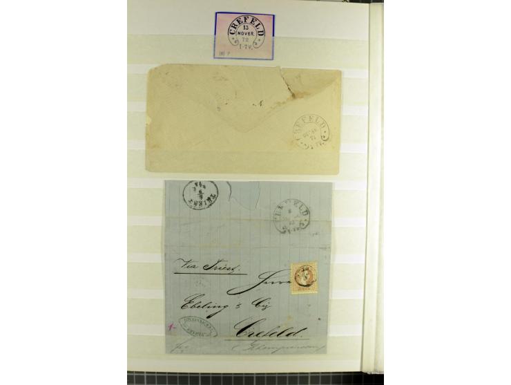 HUFEISENSTEMPEL: 1865/76, Berlin bis Zabern, sehr schöne und umfangreiche Sammlung auf losen Marken und vielen Briefen, dabei