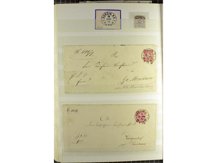 HUFEISENSTEMPEL: 1865/76, Berlin bis Zabern, sehr schöne und umfangreiche Sammlung auf losen Marken und vielen Briefen, dabei