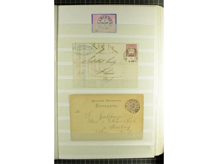HUFEISENSTEMPEL: 1865/76, Berlin bis Zabern, sehr schöne und umfangreiche Sammlung auf losen Marken und vielen Briefen, dabei
