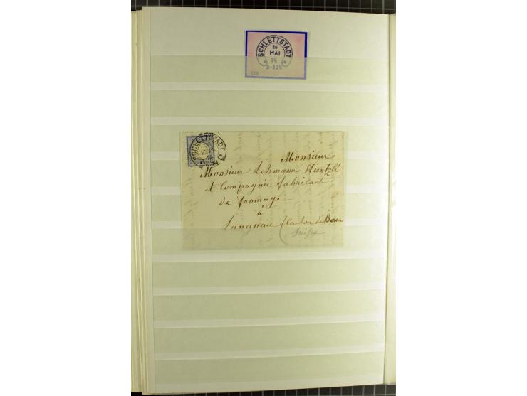 HUFEISENSTEMPEL: 1865/76, Berlin bis Zabern, sehr schöne und umfangreiche Sammlung auf losen Marken und vielen Briefen, dabei
