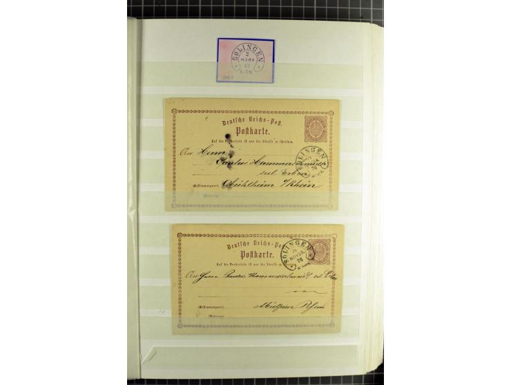 HUFEISENSTEMPEL: 1865/76, Berlin bis Zabern, sehr schöne und umfangreiche Sammlung auf losen Marken und vielen Briefen, dabei