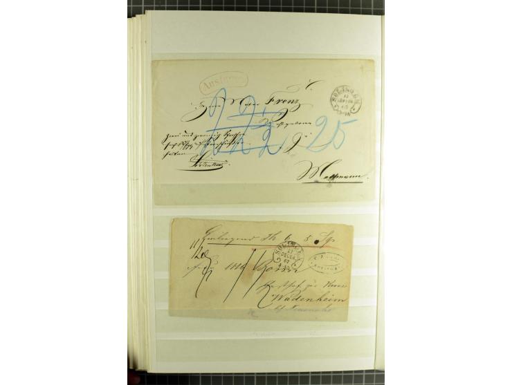 HUFEISENSTEMPEL: 1865/76, Berlin bis Zabern, sehr schöne und umfangreiche Sammlung auf losen Marken und vielen Briefen, dabei