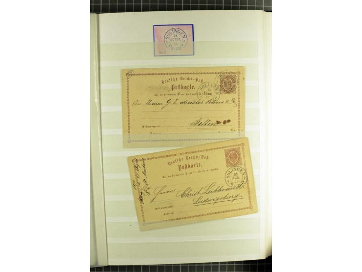 HUFEISENSTEMPEL: 1865/76, Berlin bis Zabern, sehr schöne und umfangreiche Sammlung auf losen Marken und vielen Briefen, dabei