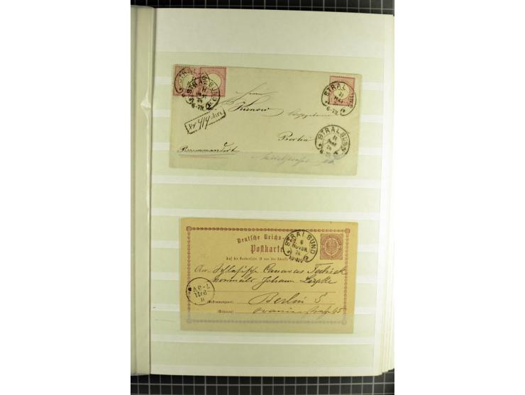 HUFEISENSTEMPEL: 1865/76, Berlin bis Zabern, sehr schöne und umfangreiche Sammlung auf losen Marken und vielen Briefen, dabei