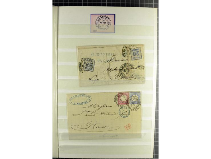 HUFEISENSTEMPEL: 1865/76, Berlin bis Zabern, sehr schöne und umfangreiche Sammlung auf losen Marken und vielen Briefen, dabei