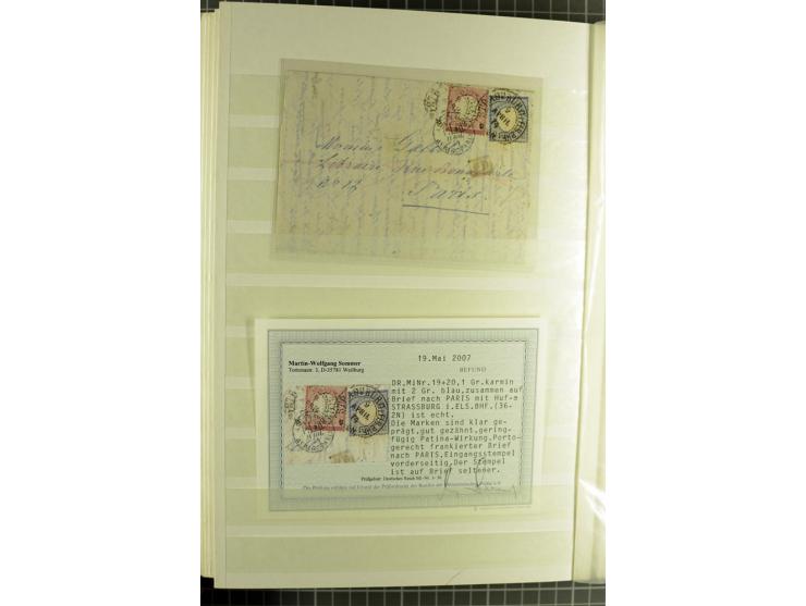 HUFEISENSTEMPEL: 1865/76, Berlin bis Zabern, sehr schöne und umfangreiche Sammlung auf losen Marken und vielen Briefen, dabei