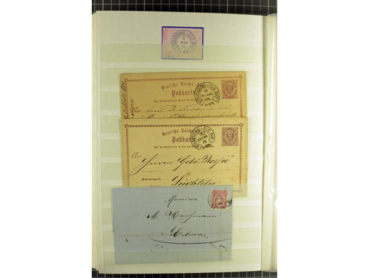 HUFEISENSTEMPEL: 1865/76, Berlin bis Zabern, sehr schöne und umfangreiche Sammlung auf losen Marken und vielen Briefen, dabei