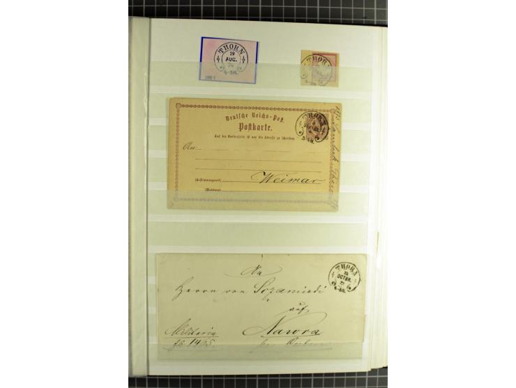 HUFEISENSTEMPEL: 1865/76, Berlin bis Zabern, sehr schöne und umfangreiche Sammlung auf losen Marken und vielen Briefen, dabei