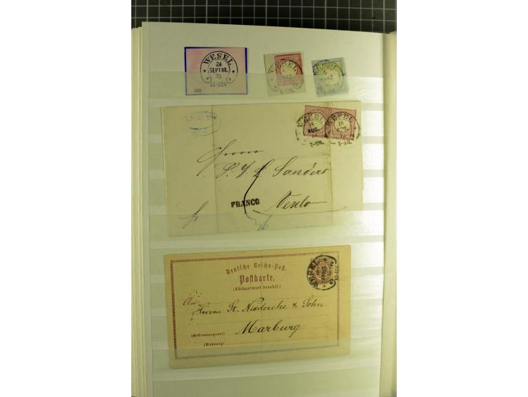 HUFEISENSTEMPEL: 1865/76, Berlin bis Zabern, sehr schöne und umfangreiche Sammlung auf losen Marken und vielen Briefen, dabei