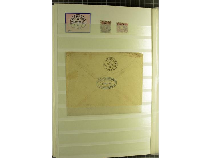 HUFEISENSTEMPEL: 1865/76, Berlin bis Zabern, sehr schöne und umfangreiche Sammlung auf losen Marken und vielen Briefen, dabei