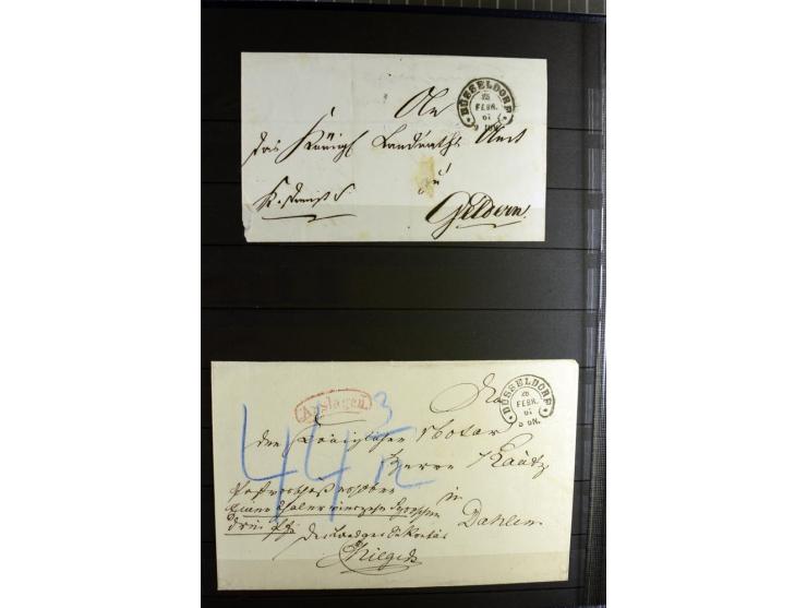 HUFEISENSTEMPEL: 1865/76, Berlin bis Zabern, sehr schöne und umfangreiche Sammlung auf losen Marken und vielen Briefen, dabei