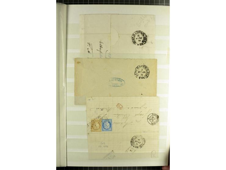 HUFEISENSTEMPEL: 1865/76, Berlin bis Zabern, sehr schöne und umfangreiche Sammlung auf losen Marken und vielen Briefen, dabei