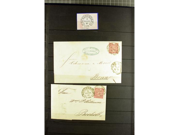 HUFEISENSTEMPEL: 1865/76, Berlin bis Zabern, sehr schöne und umfangreiche Sammlung auf losen Marken und vielen Briefen, dabei