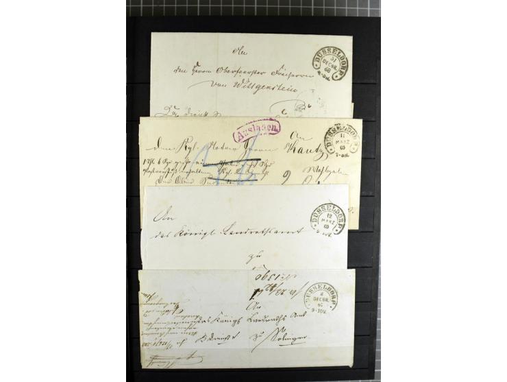 HUFEISENSTEMPEL: 1865/76, Berlin bis Zabern, sehr schöne und umfangreiche Sammlung auf losen Marken und vielen Briefen, dabei