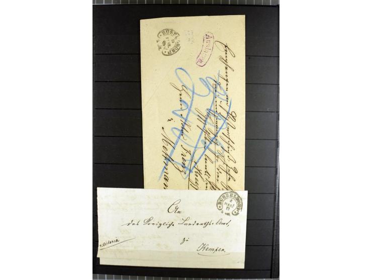 HUFEISENSTEMPEL: 1865/76, Berlin bis Zabern, sehr schöne und umfangreiche Sammlung auf losen Marken und vielen Briefen, dabei