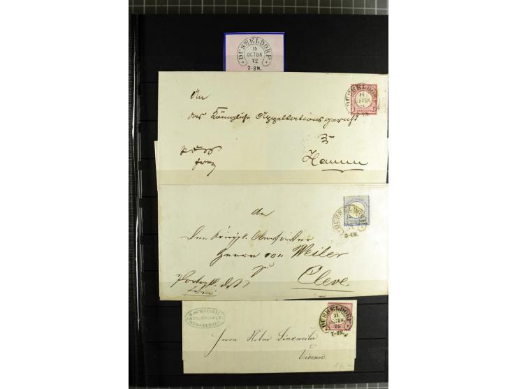 HUFEISENSTEMPEL: 1865/76, Berlin bis Zabern, sehr schöne und umfangreiche Sammlung auf losen Marken und vielen Briefen, dabei