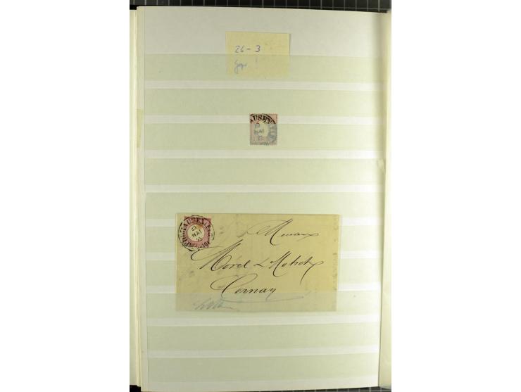HUFEISENSTEMPEL: 1865/76, Berlin bis Zabern, sehr schöne und umfangreiche Sammlung auf losen Marken und vielen Briefen, dabei