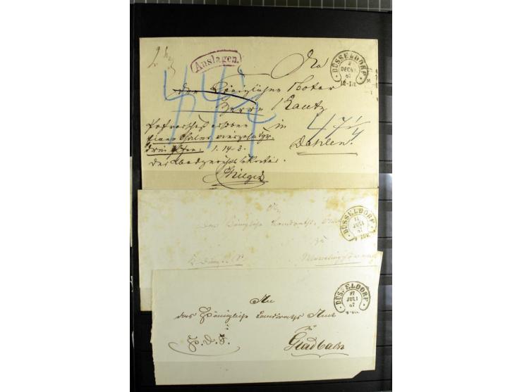 HUFEISENSTEMPEL: 1865/76, Berlin bis Zabern, sehr schöne und umfangreiche Sammlung auf losen Marken und vielen Briefen, dabei
