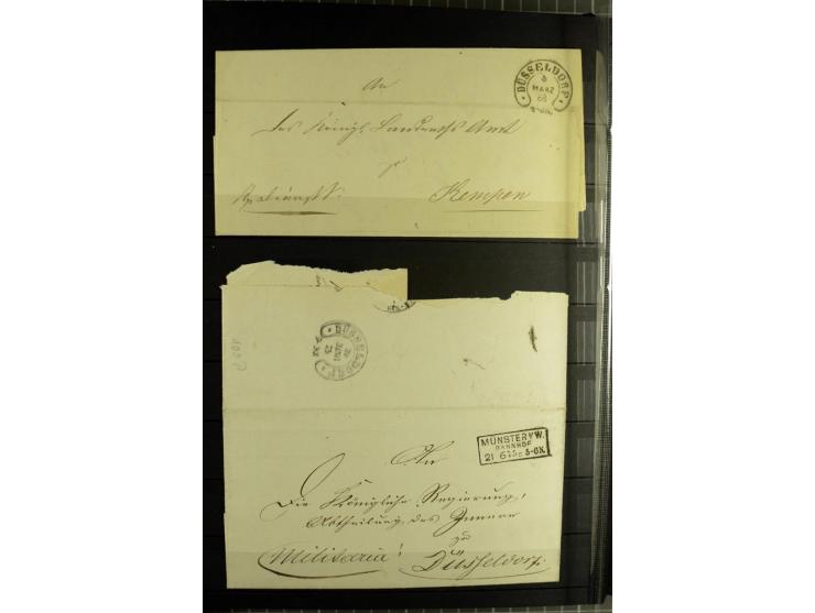 HUFEISENSTEMPEL: 1865/76, Berlin bis Zabern, sehr schöne und umfangreiche Sammlung auf losen Marken und vielen Briefen, dabei