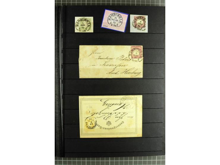 HUFEISENSTEMPEL: 1865/76, Berlin bis Zabern, sehr schöne und umfangreiche Sammlung auf losen Marken und vielen Briefen, dabei