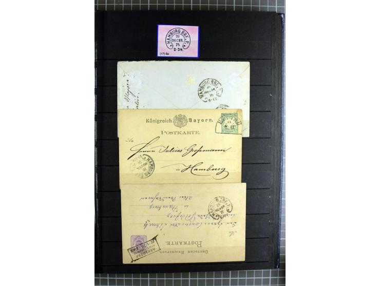 HUFEISENSTEMPEL: 1865/76, Berlin bis Zabern, sehr schöne und umfangreiche Sammlung auf losen Marken und vielen Briefen, dabei