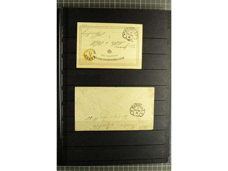 HUFEISENSTEMPEL: 1865/76, Berlin bis Zabern, sehr schöne und umfangreiche Sammlung auf losen Marken und vielen Briefen, dabei