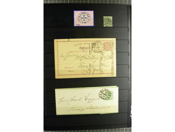 HUFEISENSTEMPEL: 1865/76, Berlin bis Zabern, sehr schöne und umfangreiche Sammlung auf losen Marken und vielen Briefen, dabei