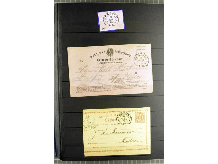 HUFEISENSTEMPEL: 1865/76, Berlin bis Zabern, sehr schöne und umfangreiche Sammlung auf losen Marken und vielen Briefen, dabei