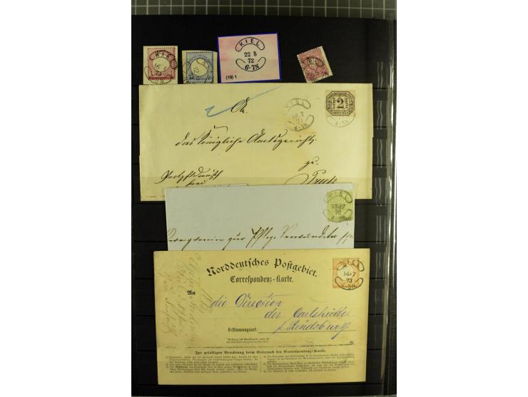 HUFEISENSTEMPEL: 1865/76, Berlin bis Zabern, sehr schöne und umfangreiche Sammlung auf losen Marken und vielen Briefen, dabei