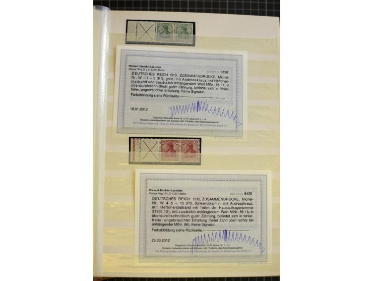 1910/41, postfrische und ungebrauchte Sammlung Zusammendrucke mit guten Kombinationen, einiges signiert mit 2 Fotobefunden, A