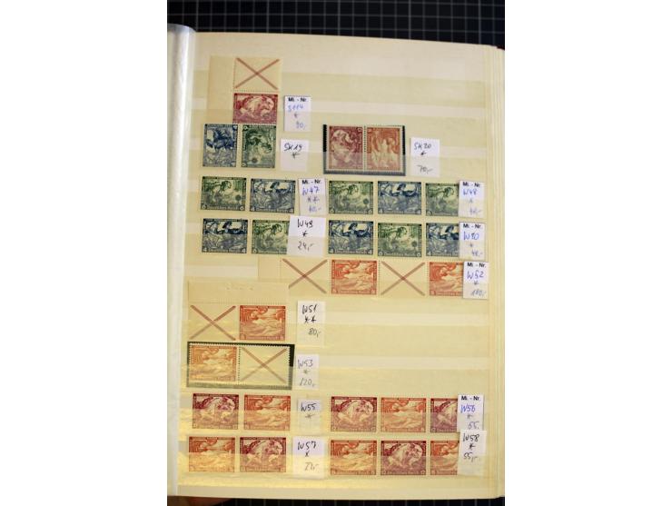 1910/41, postfrische und ungebrauchte Sammlung Zusammendrucke mit guten Kombinationen, einiges signiert mit 2 Fotobefunden, A