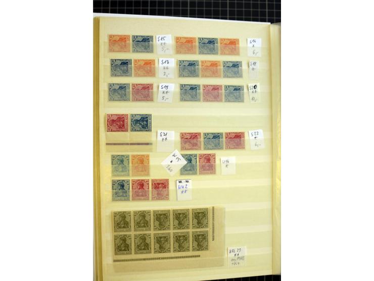 1910/41, postfrische und ungebrauchte Sammlung Zusammendrucke mit guten Kombinationen, einiges signiert mit 2 Fotobefunden, A